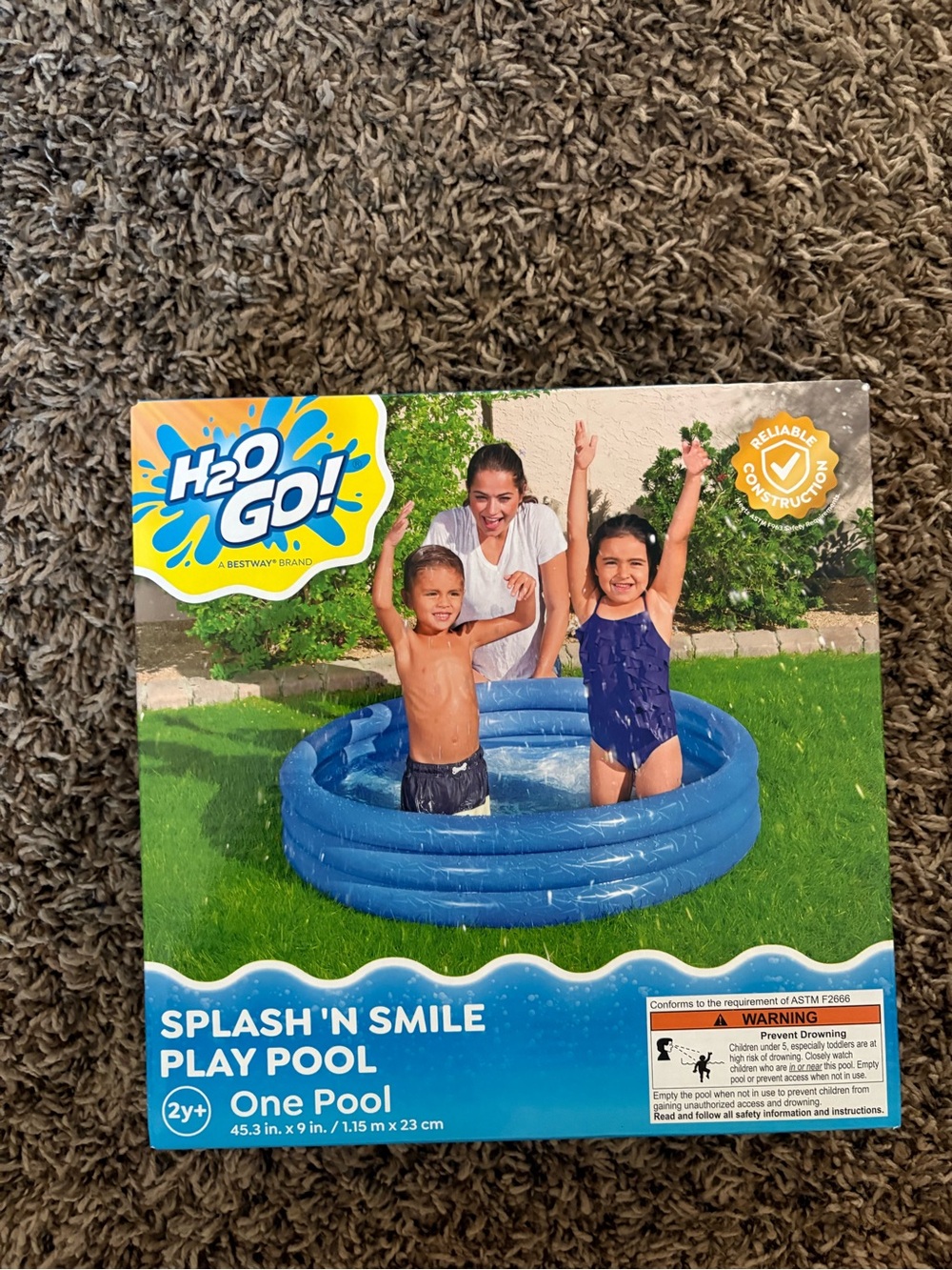 H2O GO! Splash 'N Smile Blue Inflatable Play Pool